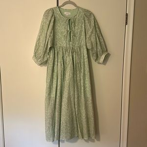 Green Floral Midi Dress